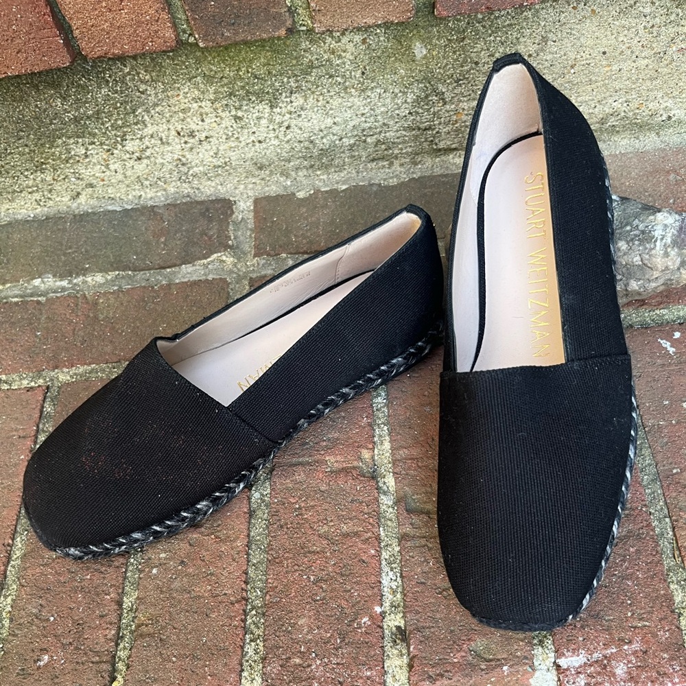 Stuart Weitzman Black Fabric Women's Flats